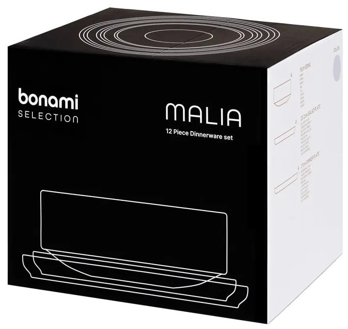 Kamionkowy zestaw talerzy 12 szt. dla 4 osób Malia – Bonami Selection