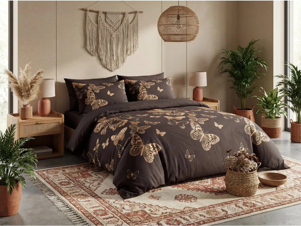 PrzytulneMieszkanie.pl PrzytulneMieszkanie.pl Pościel z mikrofibry AURELIS ciemno brązowa Rozmiar pościeli: 2 szt 70 x 80 cm | 160 x 200 cm