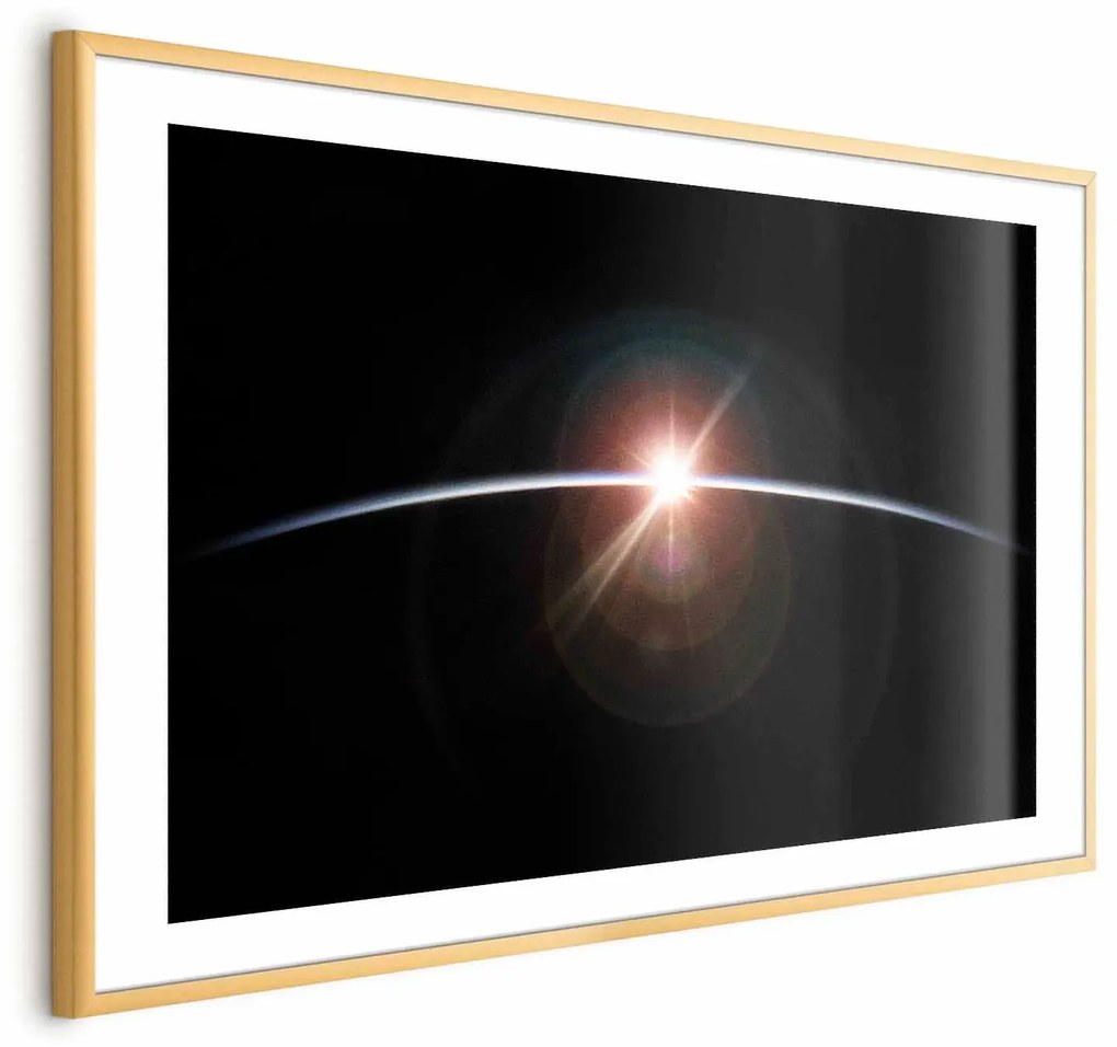 Plakat Horyzont 90x60 cm z ramą złotą z marginesem ARTGEIST B