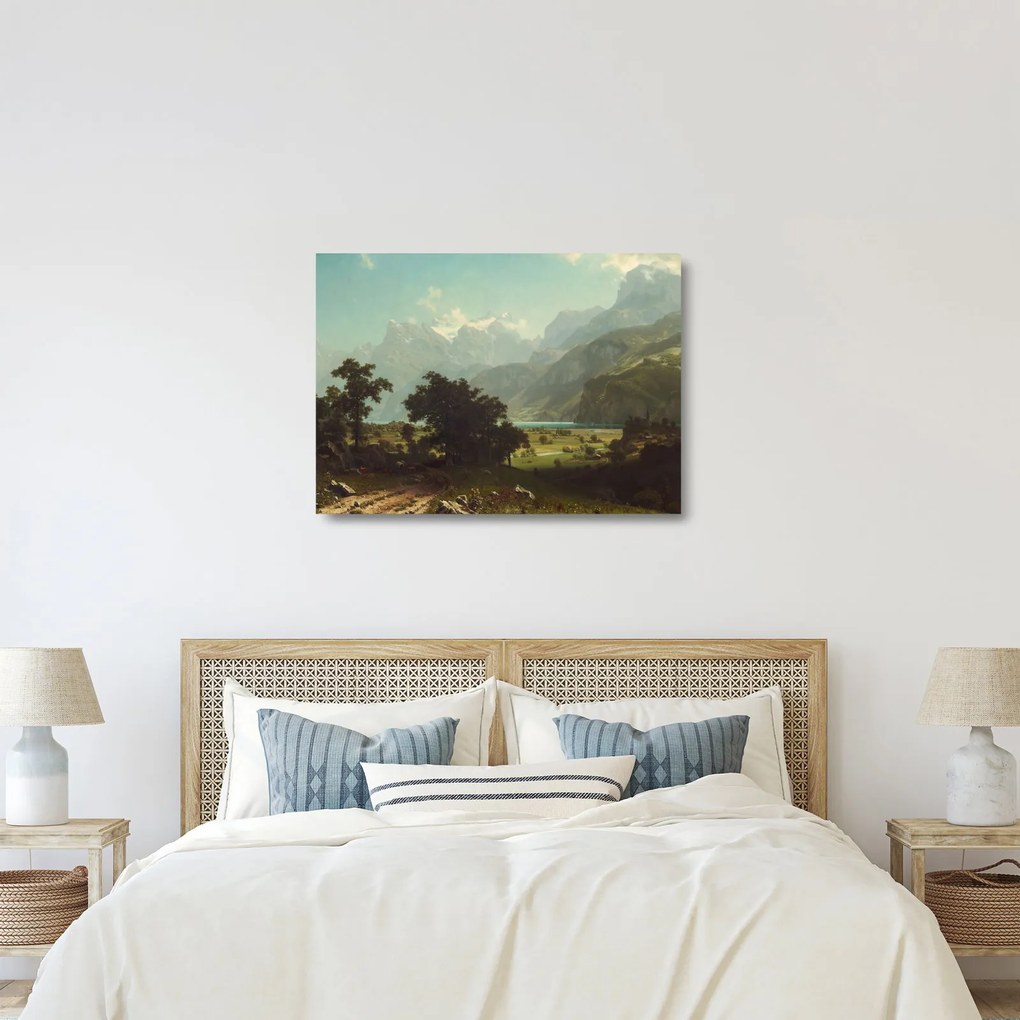 Obraz na szkle - Albert Bierstadt, Lake Lucerne, reprodukcje (70x50 cm)