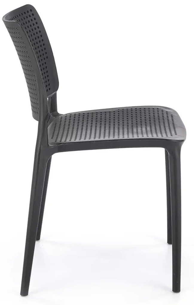 Czarne ażurowe krzesło sztaplowane do ogrodu Z2-F00