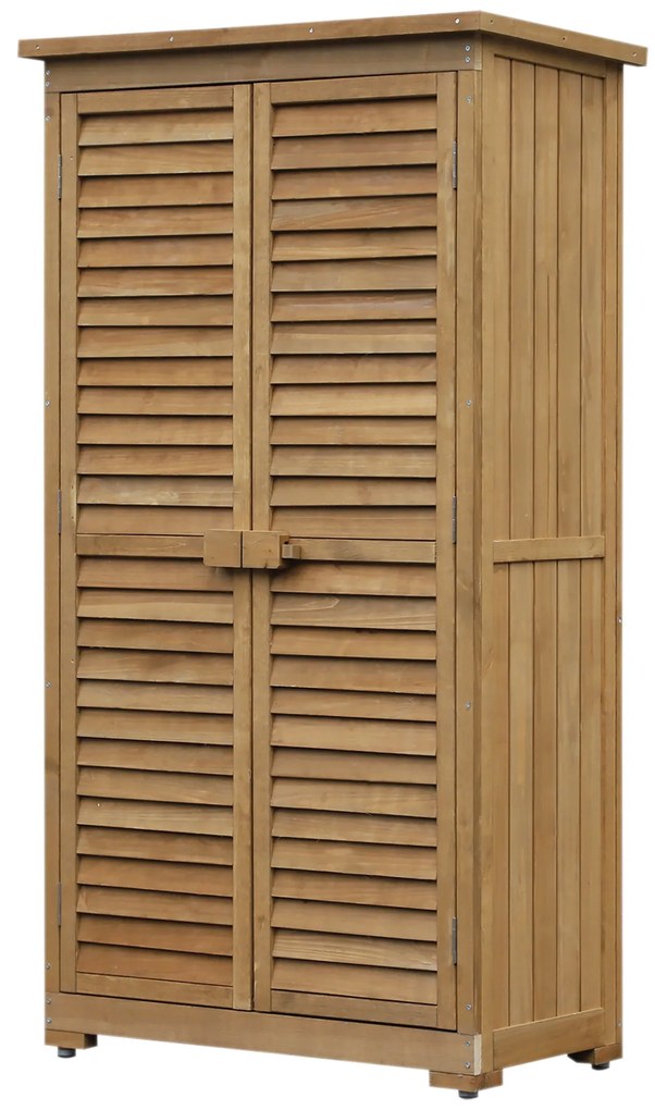 Outsunny® Drewniana Szafa Ogrodowa, Domek Narzędziowy Szopa Ogrodowa