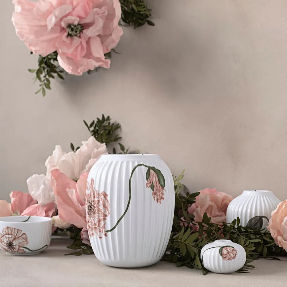 Biały porcelanowy świecznik Kähler Design Poppy, ø 7,5 cm