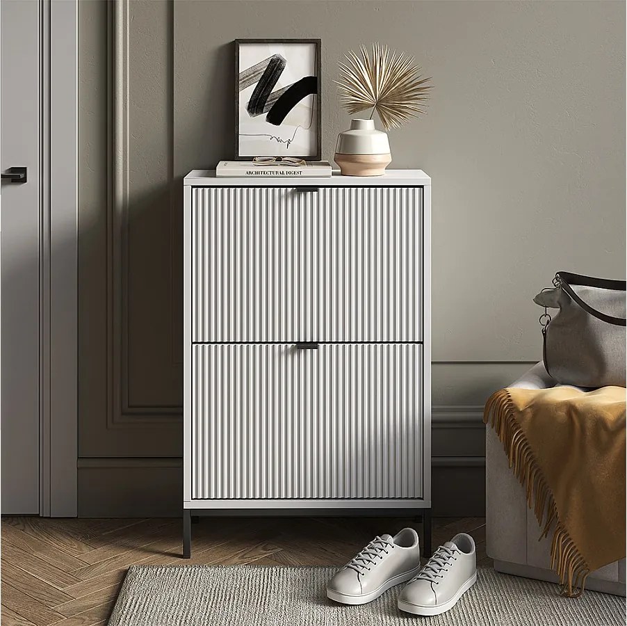 Wózek na buty biały 60x24x92 eliza