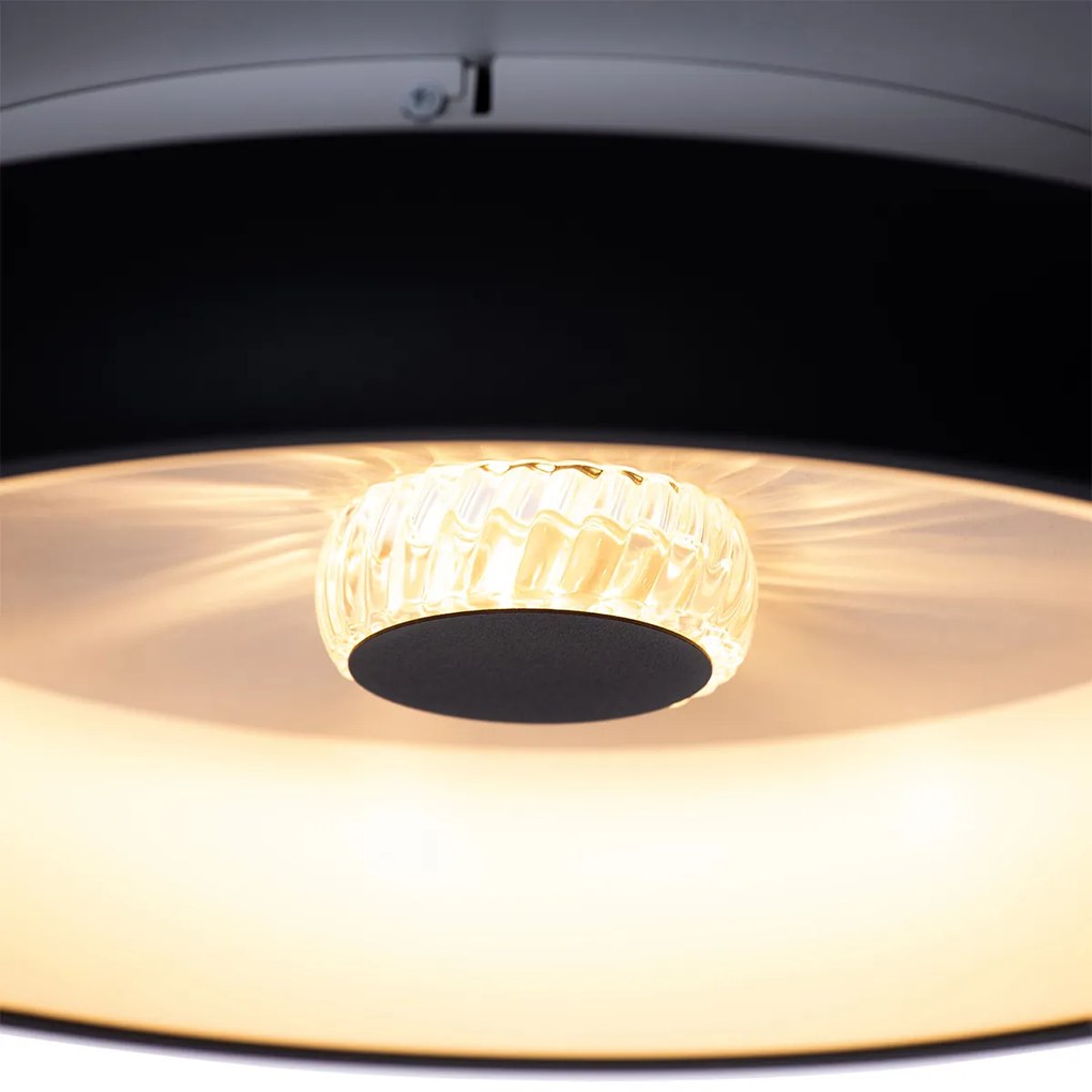 Czarna lampa sufitowa w komplecie z LED z pilotem - Ghislaine Nowoczesny Oswietlenie wewnetrzne