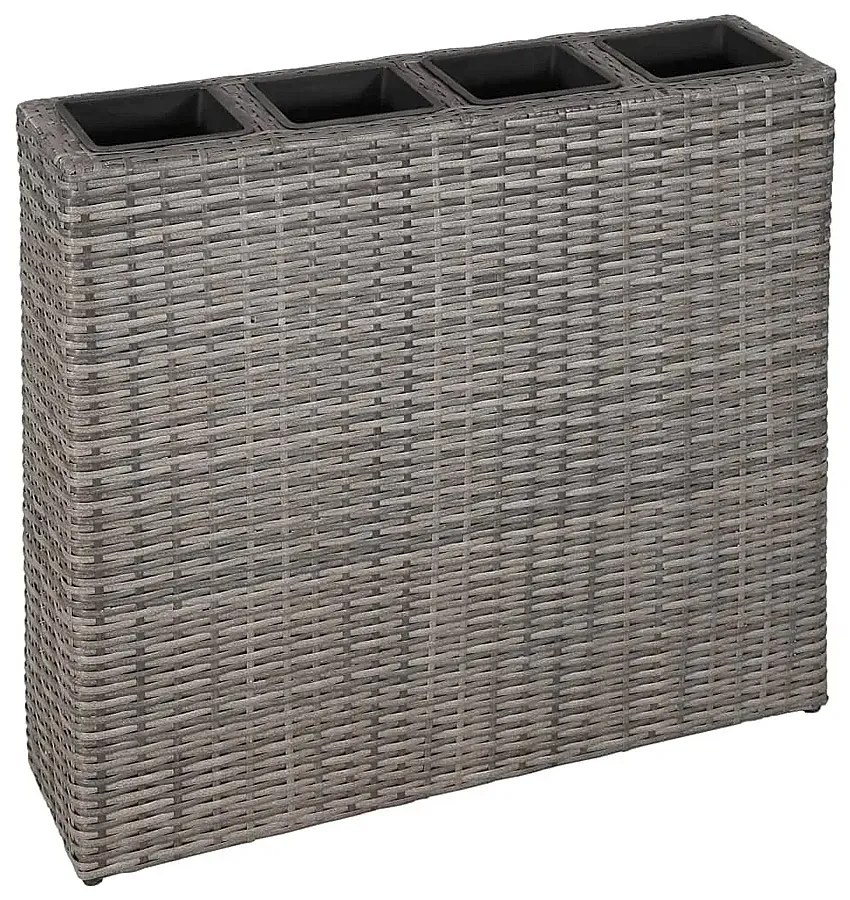 Szara duża donica ogrodowa z technorattanu - Irvan