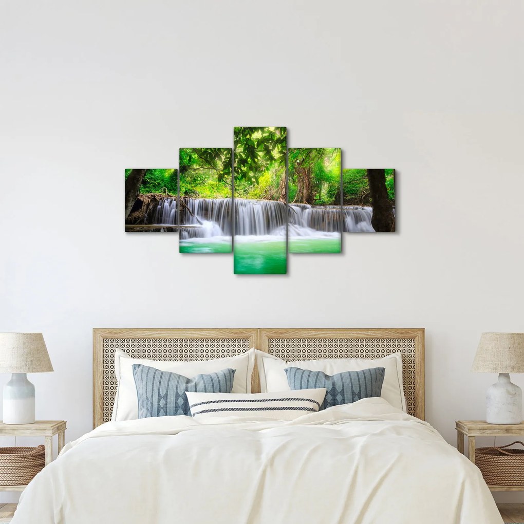 Obraz wodospadu w Kanchanaburi, Tajlandia (125x70 cm)