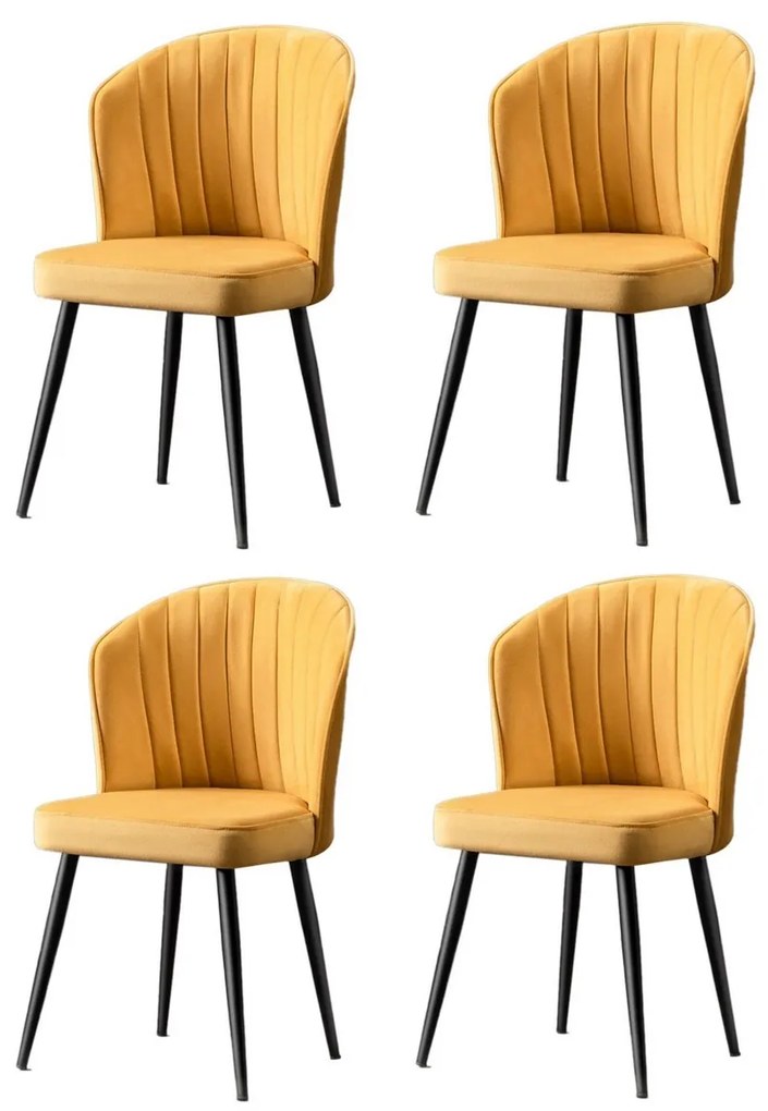 Zestaw krzeseł do jadalni Rubi Yellow and Black, 4szt.