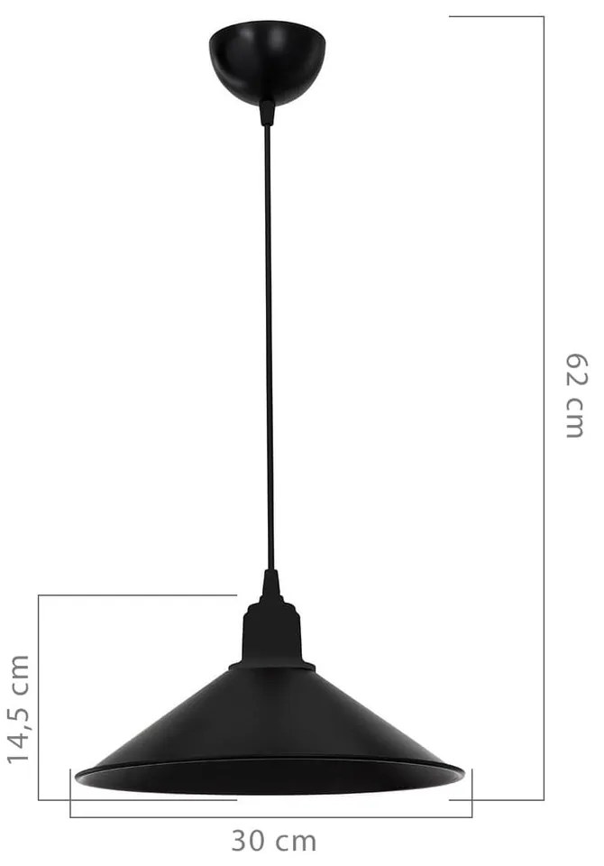 Czarna metalowa lampa sufitowa ø 30 cm – Squid Lighting