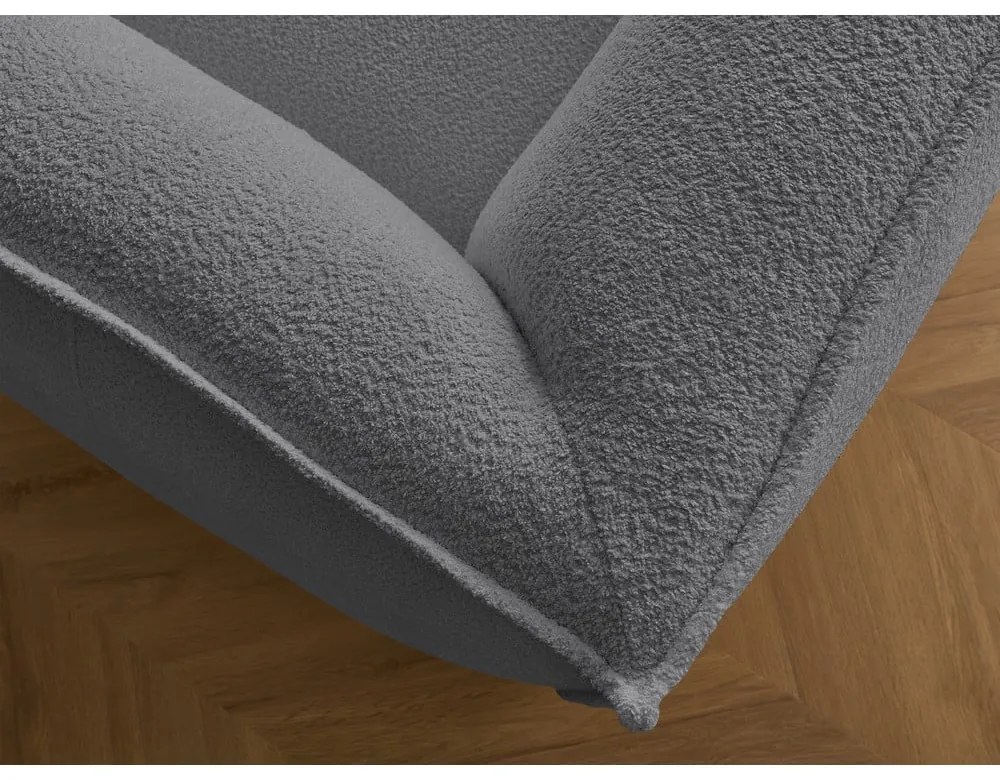 Ciemnoszara sofa z materiału bouclé 242 cm Giorgia – Bobochic Paris