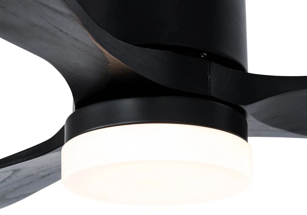 Inteligentny Wentylator sufitowy z lampą czarny w tym LED z pilotem - SofiaDesignerski Oswietlenie wewnetrzne