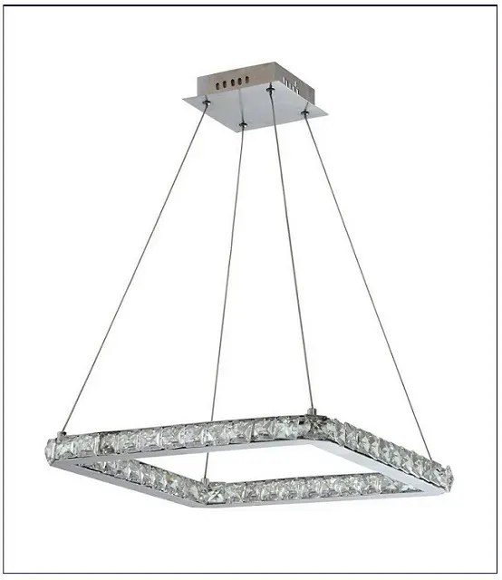 Kryształowa lampa wisząca kwadrat LED - V072 S8-S97
