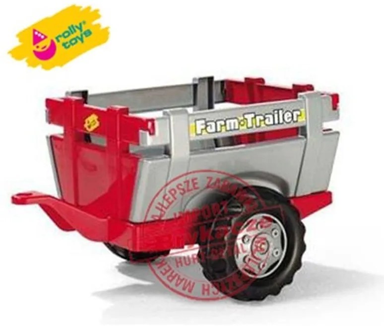 Rolly toys rollyjunior traktor na pedały junior rt czerwony z przyczepą farm new
