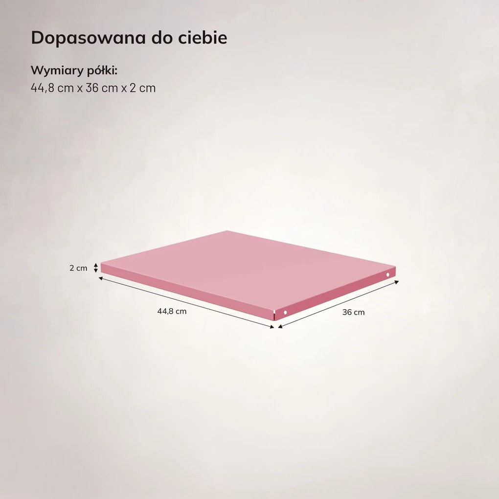 Półka do szafy ALEX, 448 x 360 x 20 mm, Fresh Style: pudrowa róż
