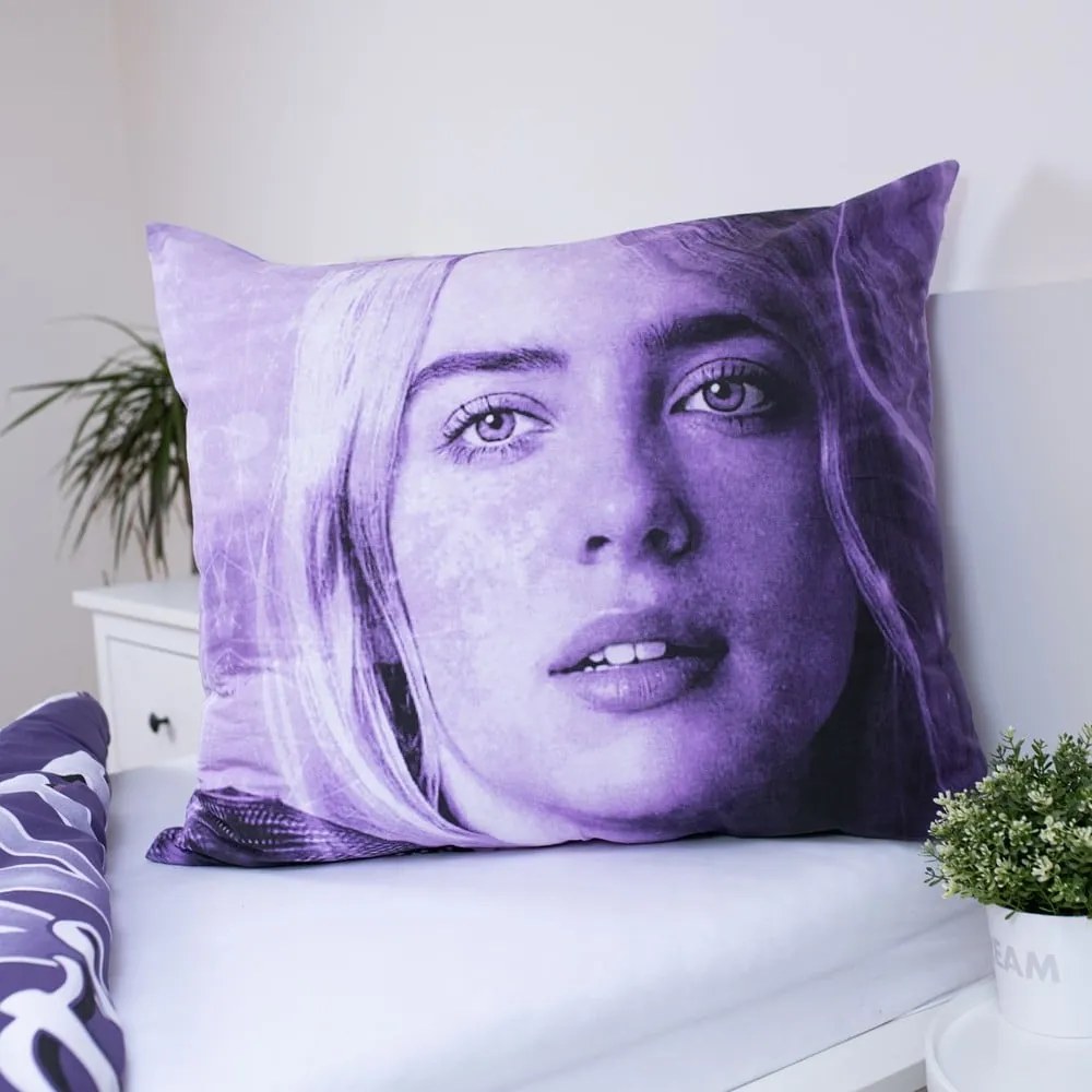 Fioletowa bawełniana pościel dziecięca jednoosobowa 200x140 cm Billie Eilish – Jerry Fabrics