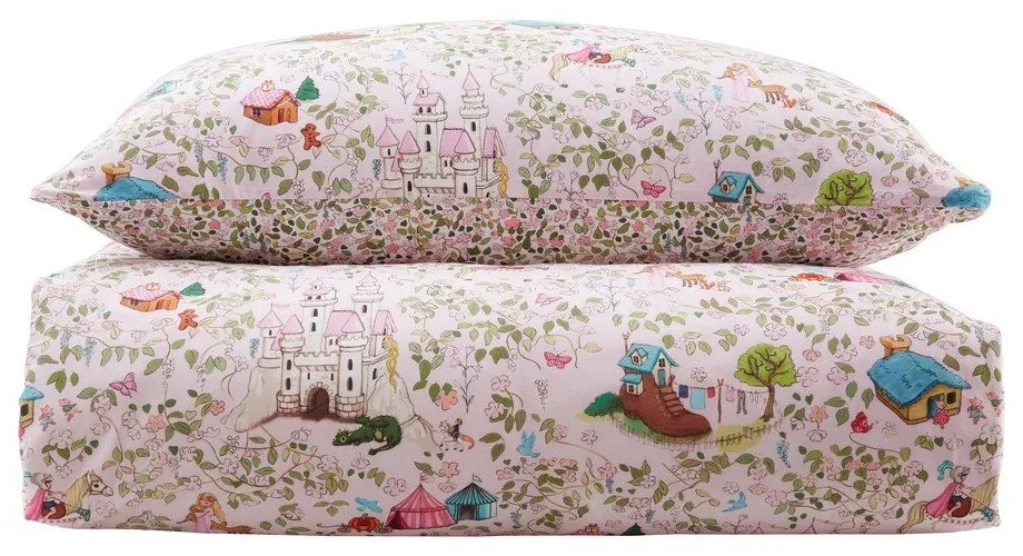 Różowa bawełniana pościel dziecięca do łóżeczka 120x150 cm Fairytale – Belle &amp; Boo