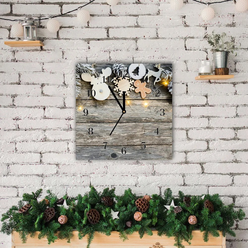 Zegar ścienny Choinka Święta Prezenty Ozdoba