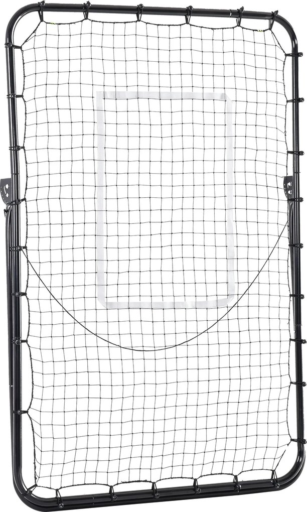 HOMCOM Piłkarski Rebounder, Składana Bramka Piłkarska, Kickback Ściana Odbijająca Czarna