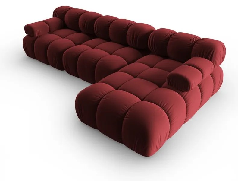 Czerwona aksamitna sofa 285 cm Bellis – Micadoni Home