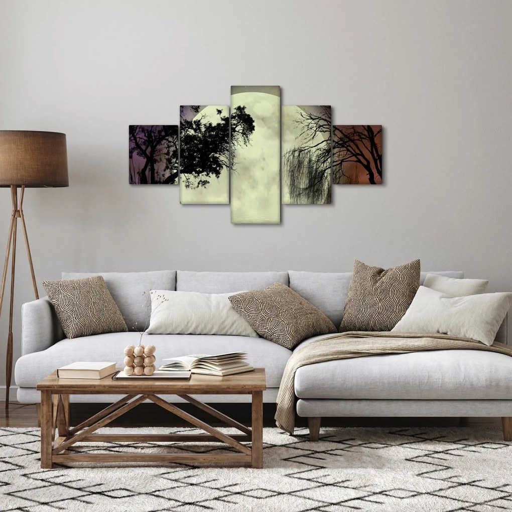 Obraz - Księżyc w pełni nad powierzchnią (125x70 cm)