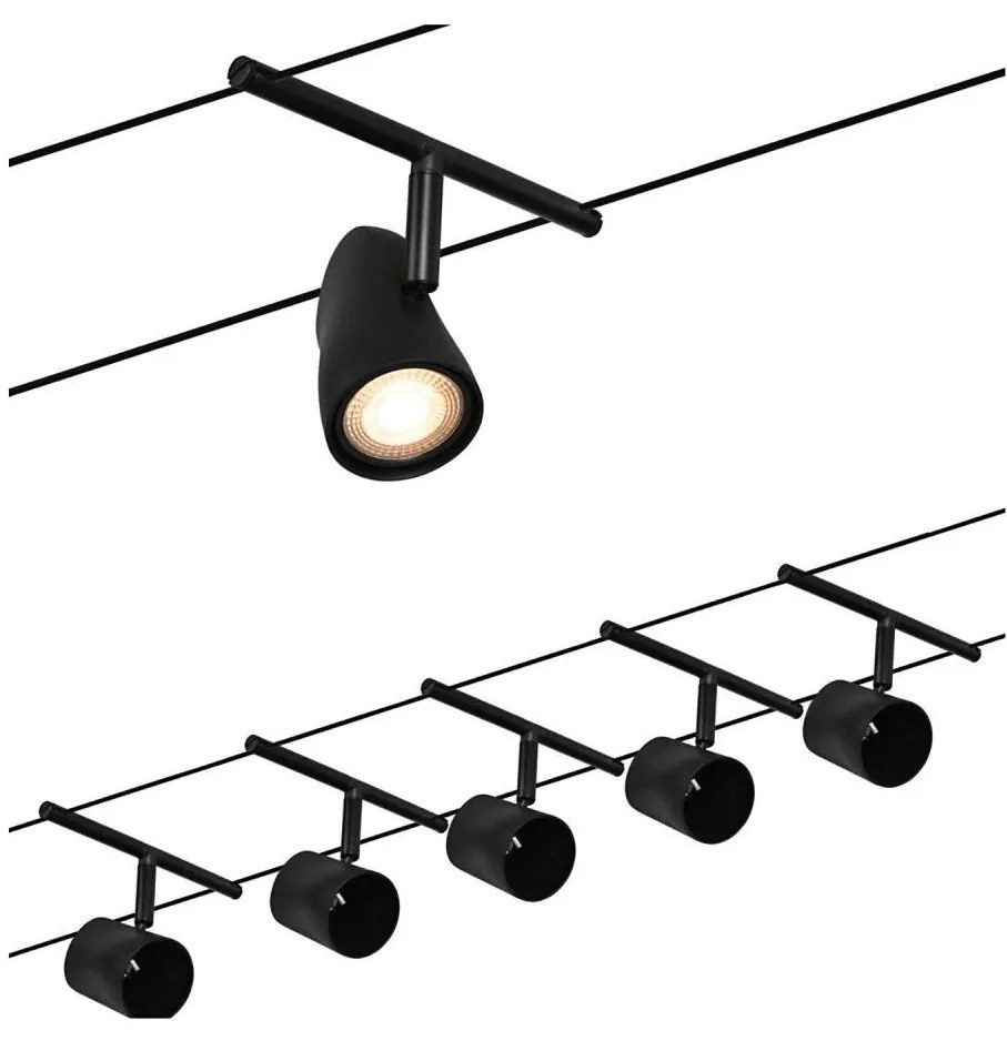 Paulmann 94469 - ZESTAW 5xGU5,3/10W Oświetlenie punktowe CUP 230V czarne