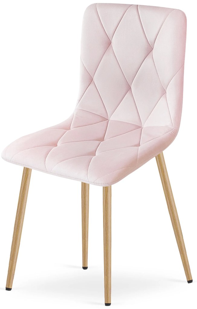 PROMOCJA Jasnoróżowe aksamitne krzesło do jadalni LIBRA II. jakość.