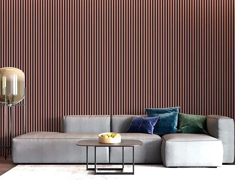 Ażurowe lamele ścienne pudrowy róż 15 szt. D3-W28