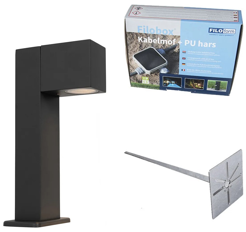 Zewnetrzna Industrialna stojąca lampa zewnętrzna antracytowa 30 cm IP44 - BalenoPrzemysłowy Oswietlenie zewnetrzne