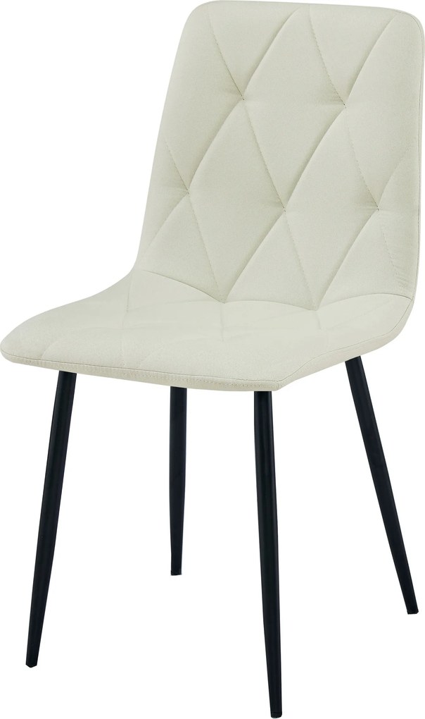Kremowe krzesło do kuchni LIBRA z czarnymi nogami