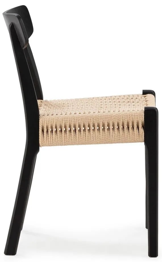 Czarne krzesła zestaw 2 szt. z litego drewna kauczukowego Biel – MOME