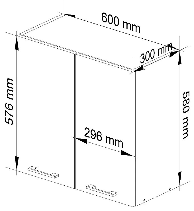 Dwudrzwiowa szafka kuchenna z półkami w kolorze betonu - Poli 22X
