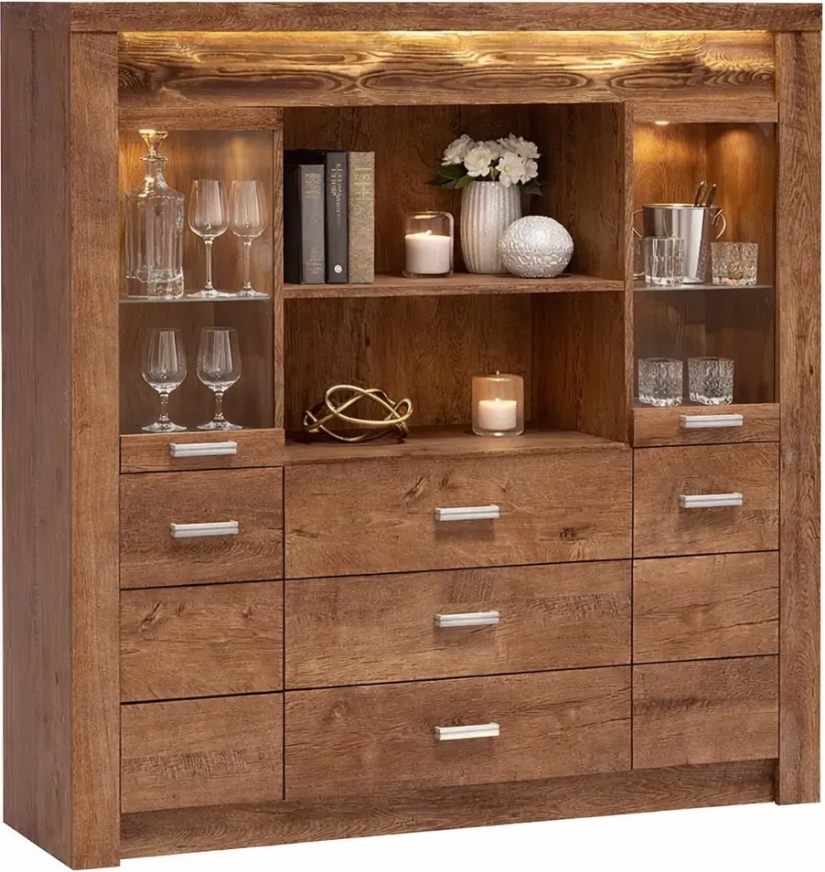 Witryna z szufladami w kolorze jesion jasny G8-F26