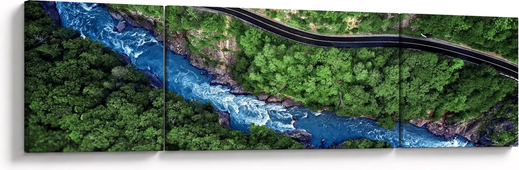 Obraz - Rzeka między górami, Kaukaz, Rosja (170x50 cm)