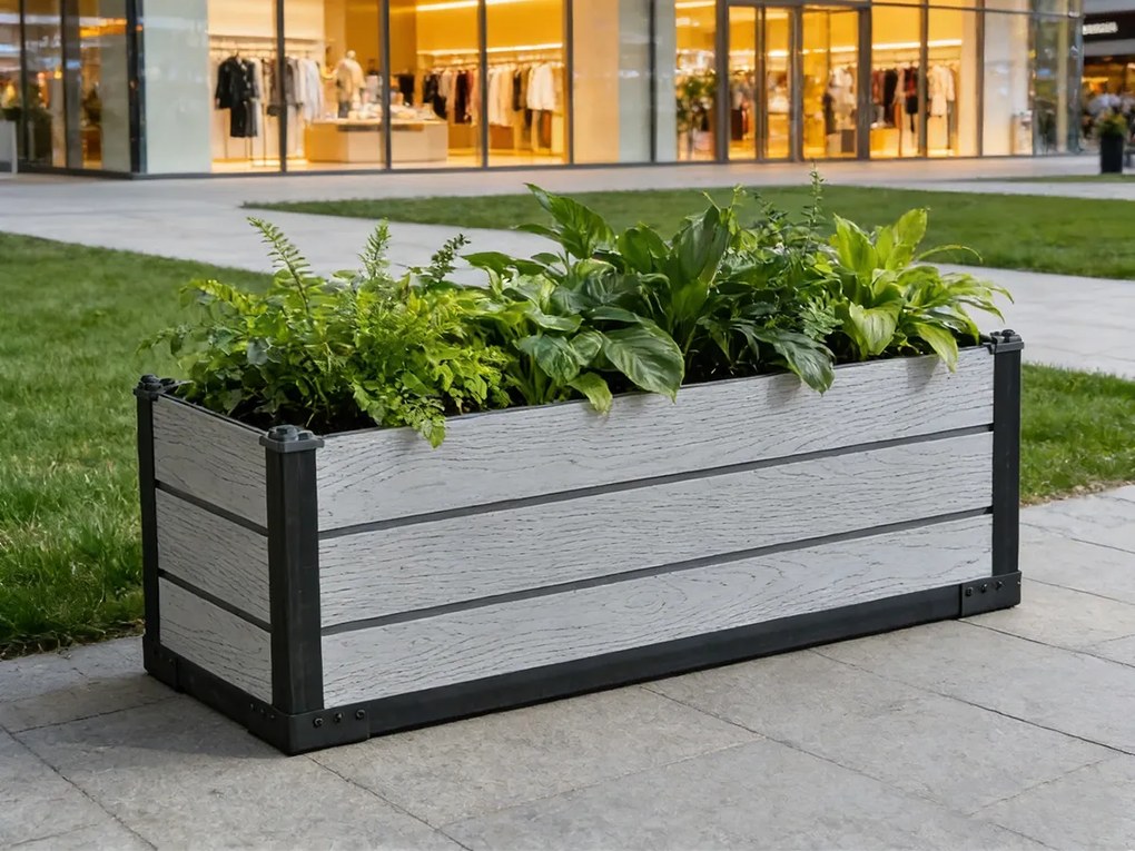 Doniczka Ogrodowa Stylowa Osłonka Na Kwiaty Prostokątna Donica 105x39x36,55cm