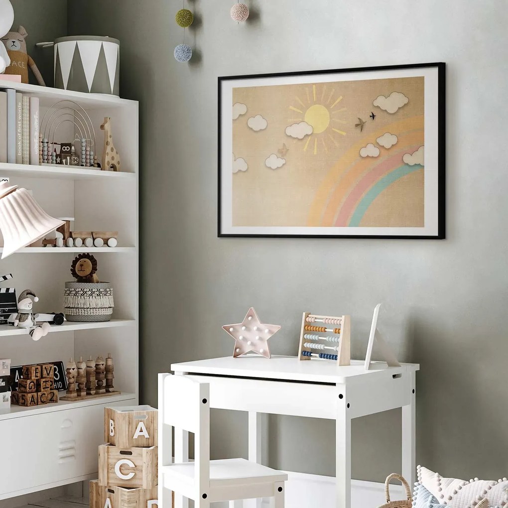Plakat Tęczowy dzień 42x29,7 cm z ramą czarną z marginesem ARTGEIST B