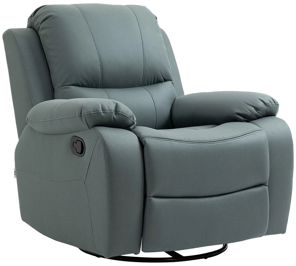 HOMCOM Fotel wypoczynkowy obrotowy z regulacją nachylenia do 135 stopni wygodny zielony nowoczesny design | Aosom PL