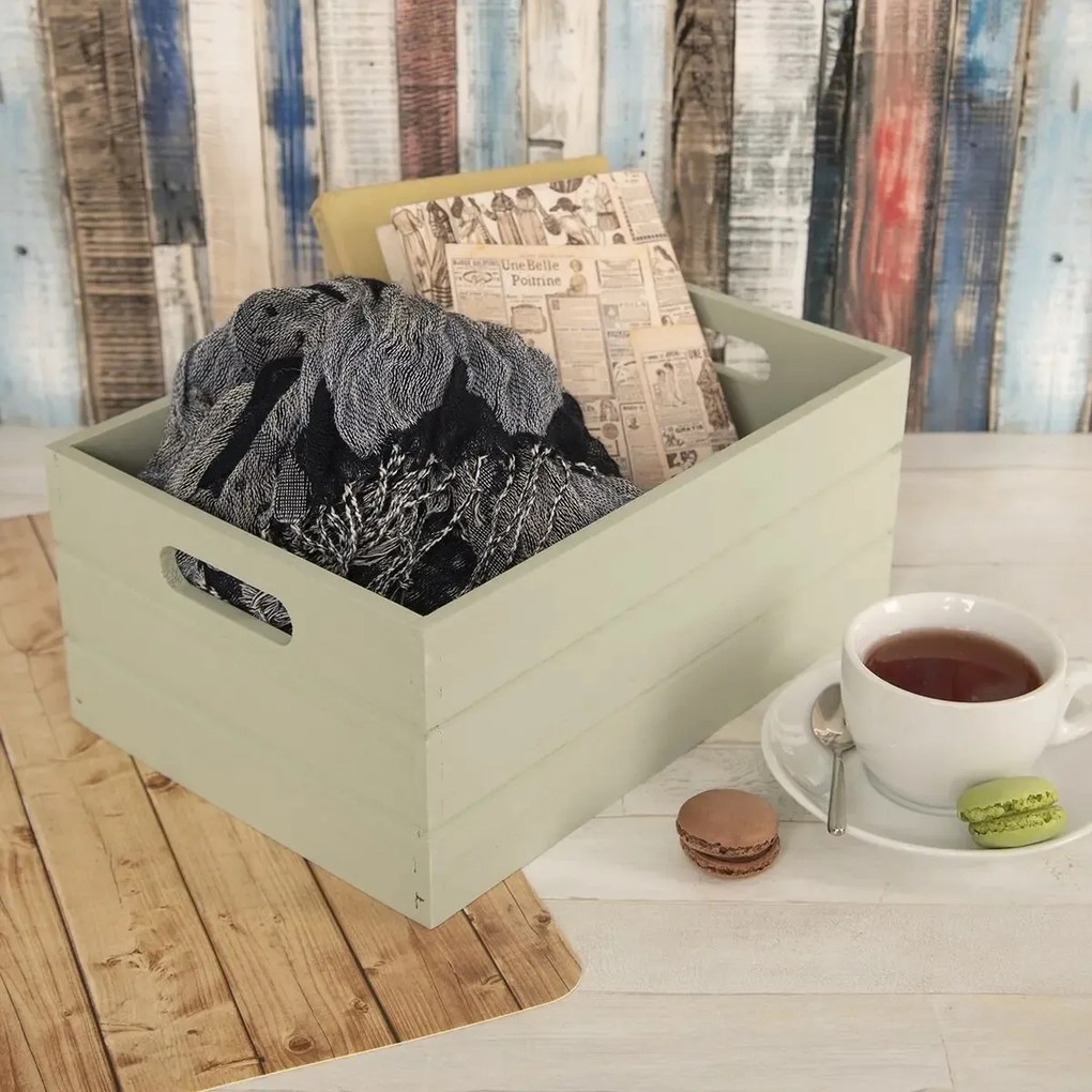 Orion Skrzynka drewniana, zielony, 31 x 21 x 13  cm, M