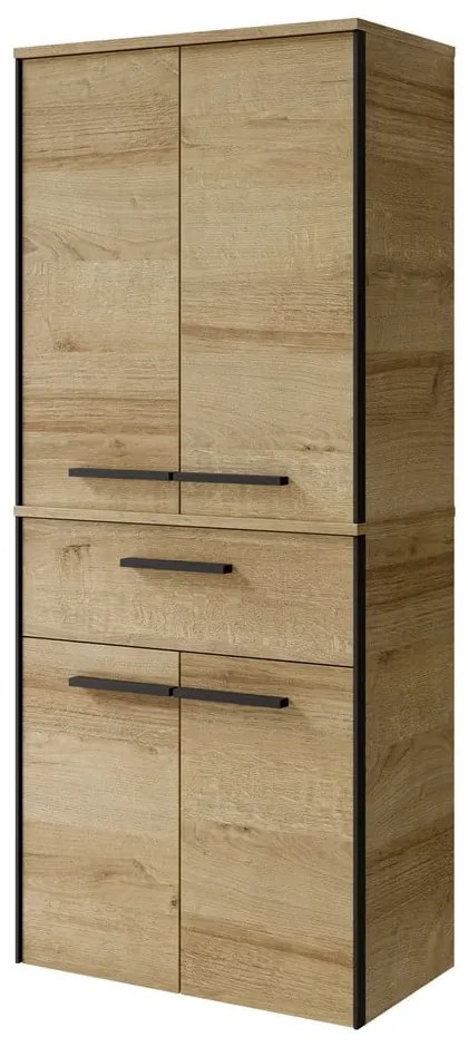 Niska/wisząca szafka łazienkowa w dekorze dębu w naturalnym kolorze 72x60 cm Quickset 395 – Pelipal