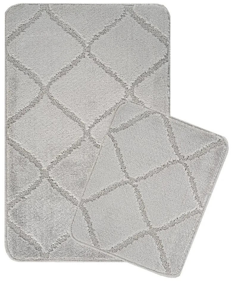 Jasnoszare dywaniki łazienkowe zestaw 2 szt. 50x80 cm Cizgili – Foutastic