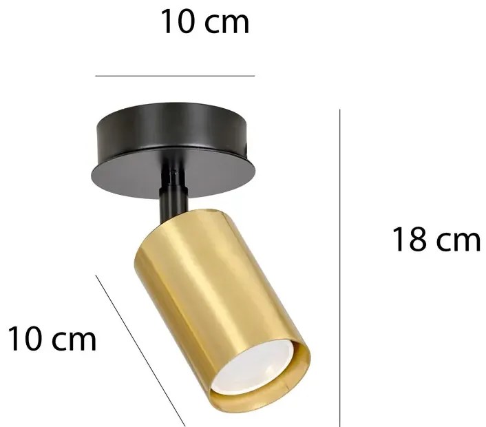 Czarno-złota pojedyncza lampa sufitowa - D082-Wersus