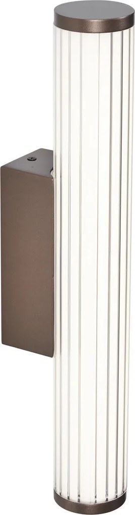 Lampa ścienna retro brązowa 40,4 cm z LED IP44 - Coco