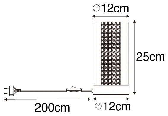 Orientalna lampa stołowa biała z rattanu 12 cm - Akira