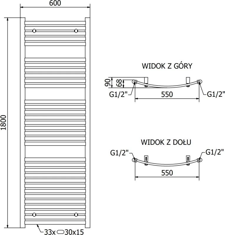 Mexen Helios grzejnik elektryczny 1800 x 600 mm, 900 W, czarny - W103-1800-600-2900-70