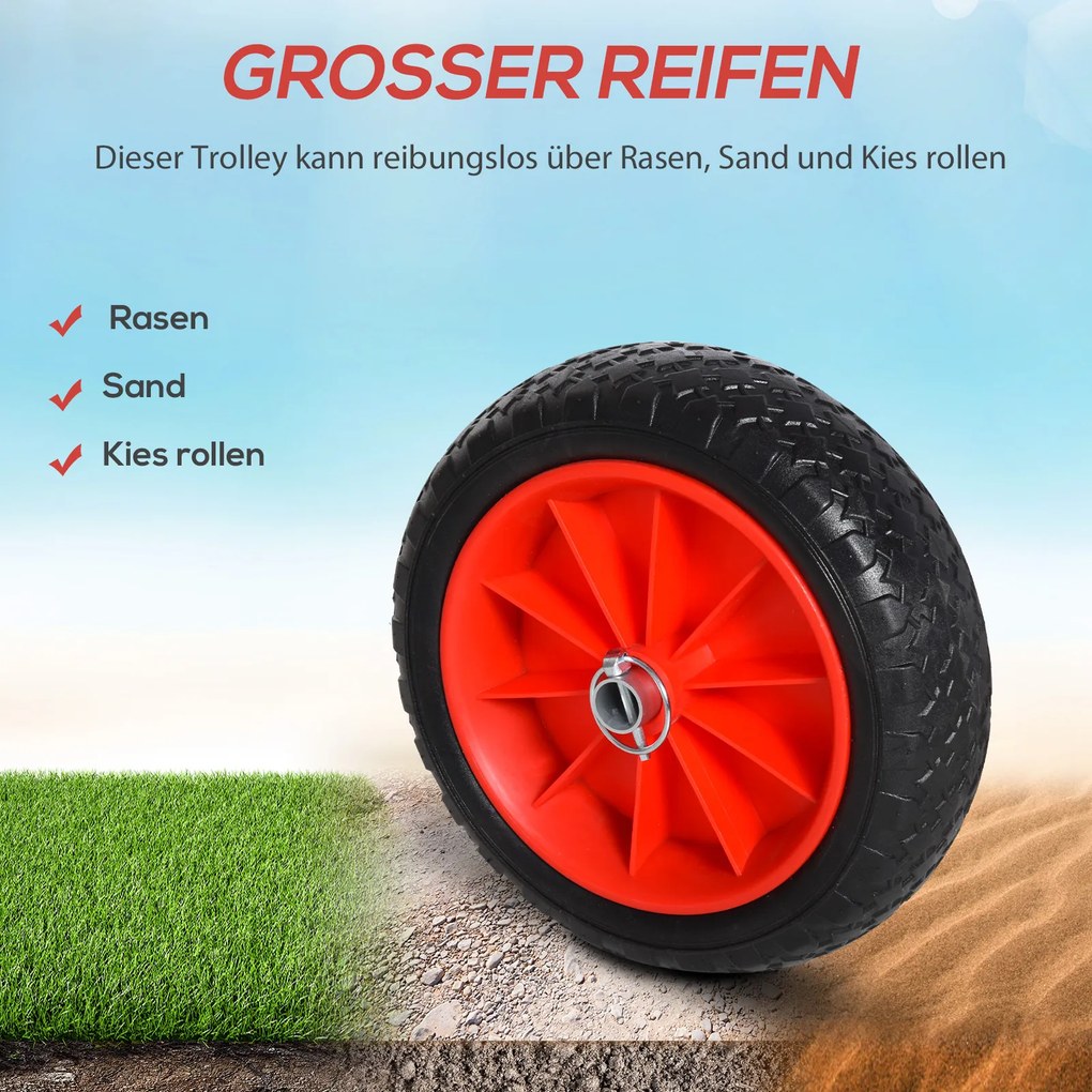 HOMCOM Wózek surfingowy składany do transportu deski surfingowej z oponami PU i wyściełaniem srebrny do 45 kg | Aosom PL