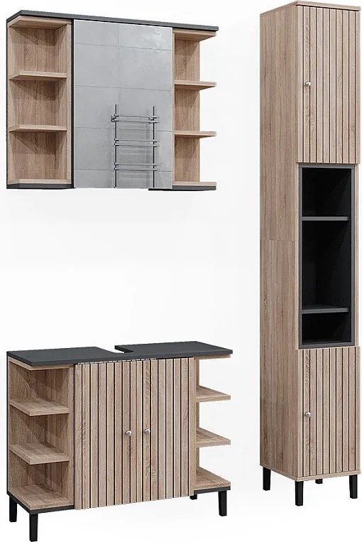 Zestaw mebli łazienkowych sonoma 79.6x32x64 aquis