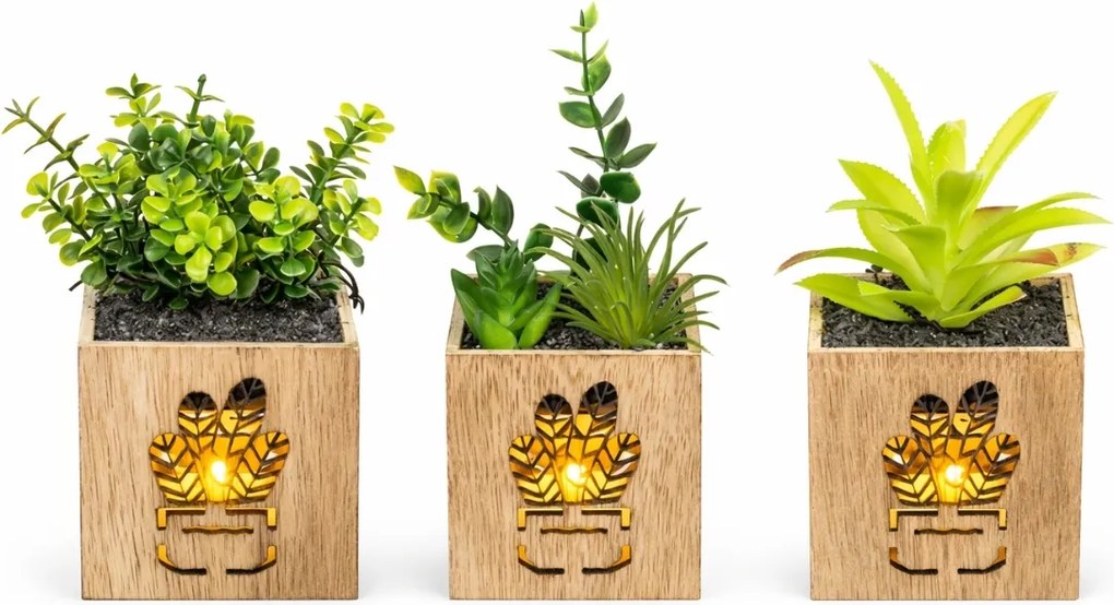 Sztuczna roślina w doniczce z oświetleniem LED 7,5x15 cm