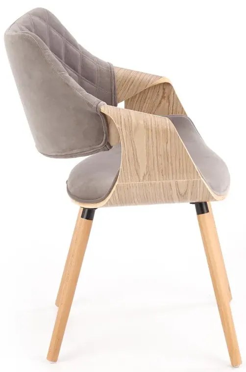 Krzesło K396 VELVET szare HALMAR
