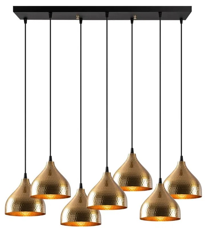 Lampa wisząca w czarno-złotym kolorze z metalowym kloszem Tattoo – Opviq lights