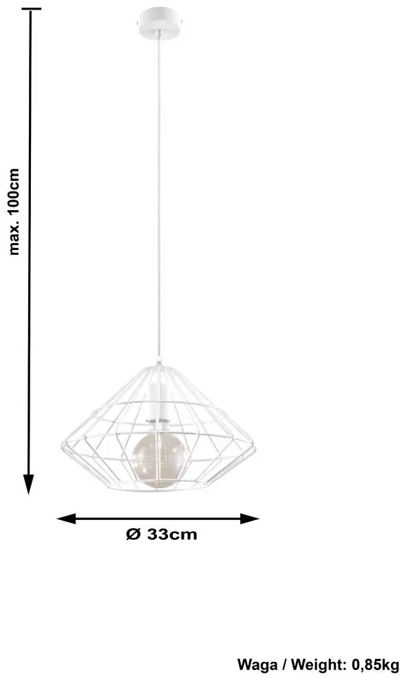 Loftowa lampa wisząca E841-Umberta - biały