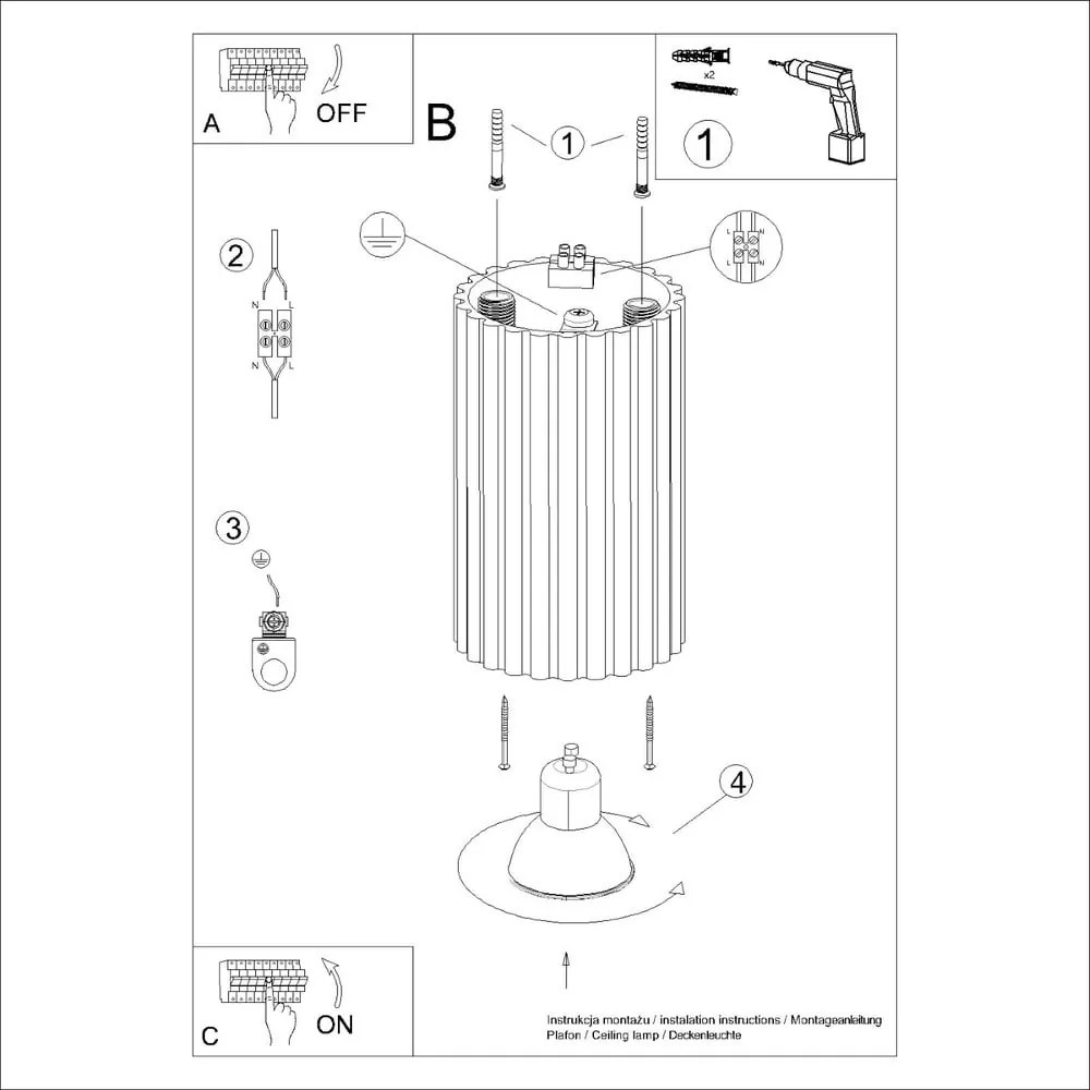 Ceglasta lampa sufitowa Gleam – Nice Lamps